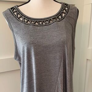 AB Studio long asymmetric tunic sleeveless top